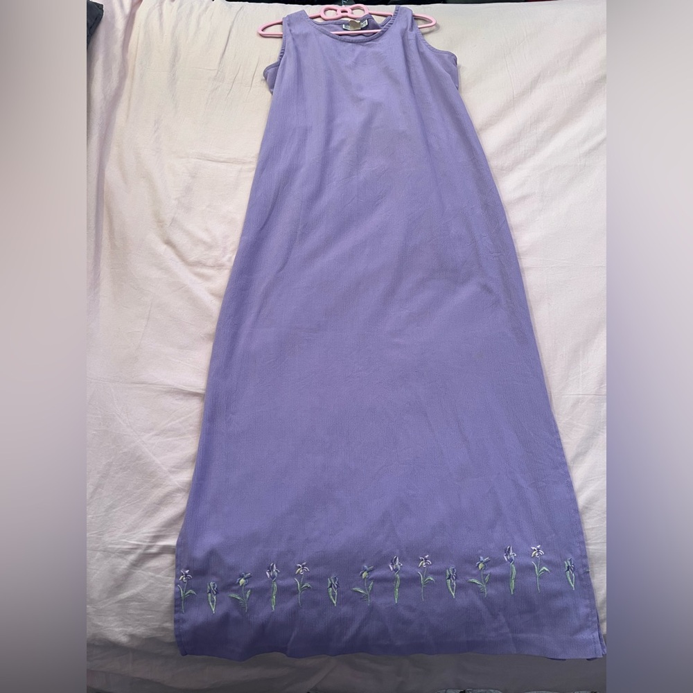 Dressbarn Lavender Embroidered Floral Dress